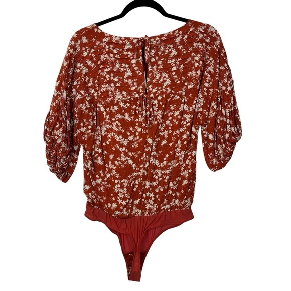 Free People Dessa Bodysuit in Rust Combo - Picture 2 of 12